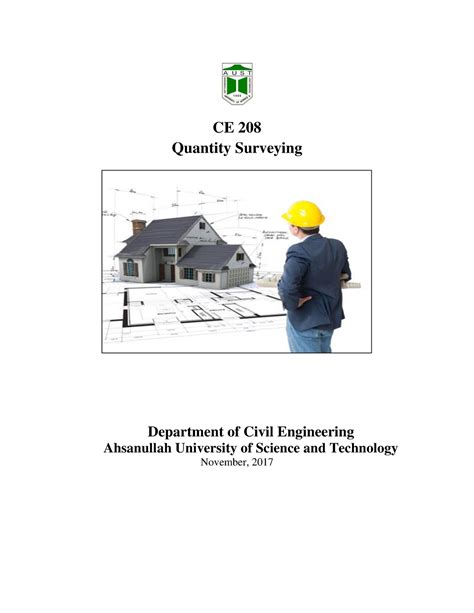 Quantity Surveying Pdf From Gg Ce 208 Quantity Surveying Department