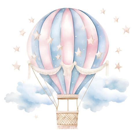 Premium Ai Image Watercolour Hot Air Balloon Generative Ai Image