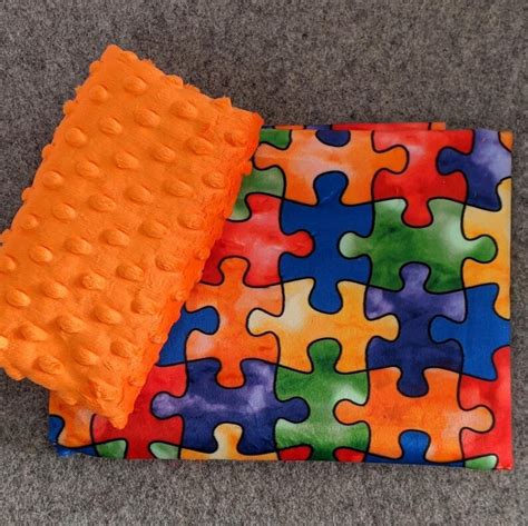 Plush Cuddle® Minky Autism Puzzle Pillow Case Kit Puzzle Etsy