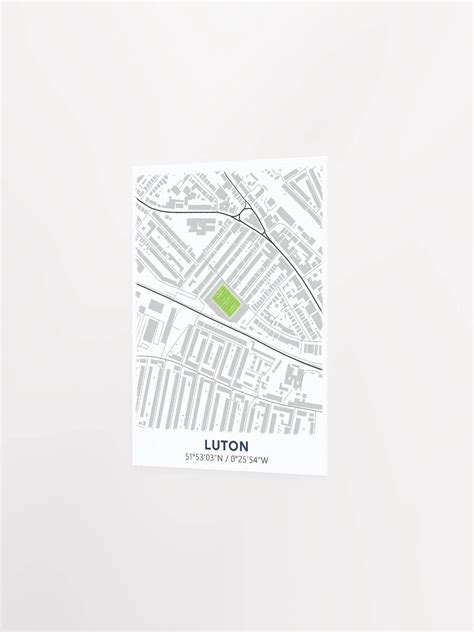 Luton Stadium Map Design Poster | TopFootballStadiums