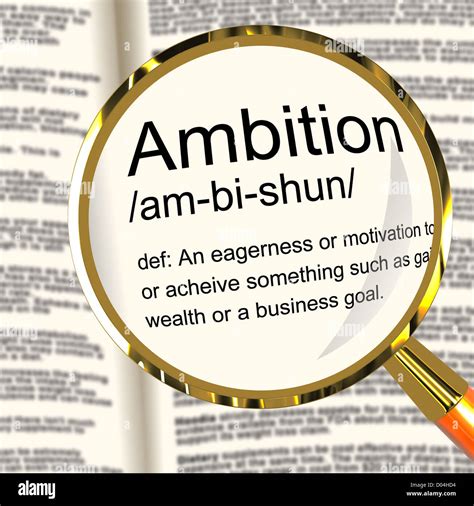 Ambition Definition Magnifier Shows Aspirations Motivation And Drive ... 