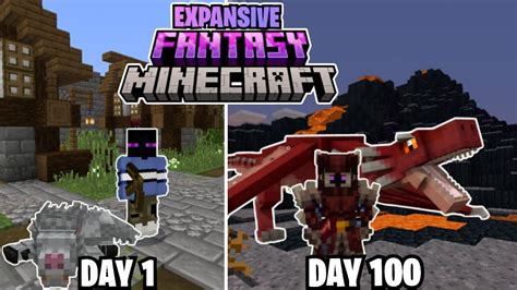 I Survived Days In Expansive Fantasy Minecraft Youtube