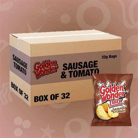 32x Golden Wonder Sausage And Tomato 32g One Pound Crisps