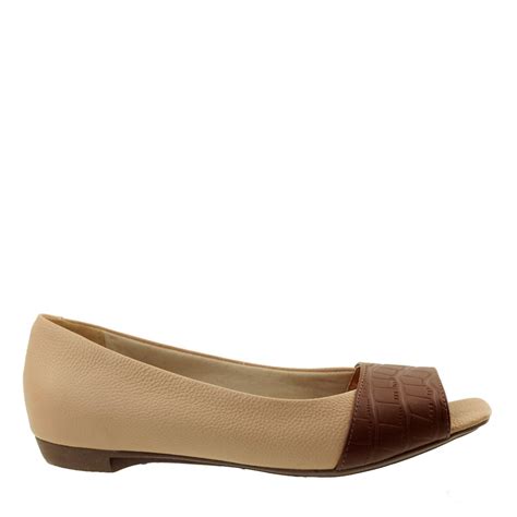 Sapato Feminino Peep Toe Nude ARZON