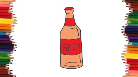 How To Draw A Bottle Of Beer Youtube