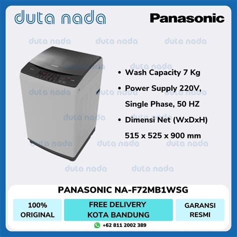 Jual Panasonic Mesin Cuci Tabung Top Loading Kg Na F Mb Wsg