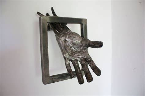 Metal Hand Sculpture Wall Art Weldart Halloween Palm - Etsy