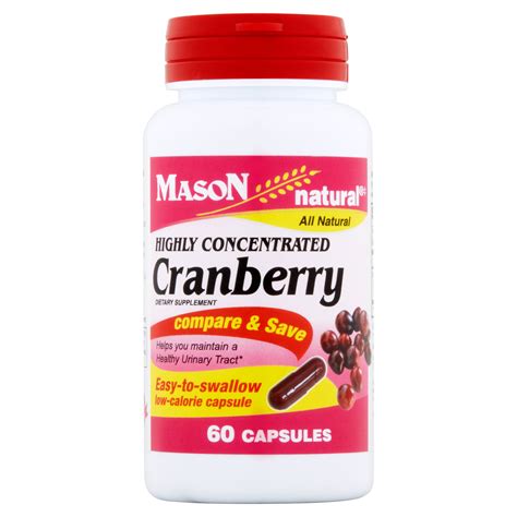 Mason Natural All Natural Highly Concentrated Cranberry Capsules, 60 ...