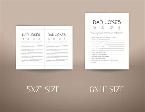 Dad Jokes Baby Shower Game Printable Minimalist Game Baby Shower