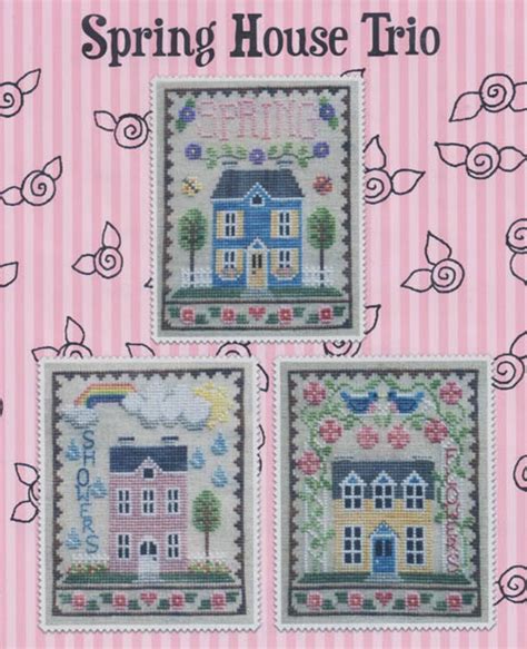 Spring House Trio By Waxing Moon Designs Counted Cross Stitch Pattern