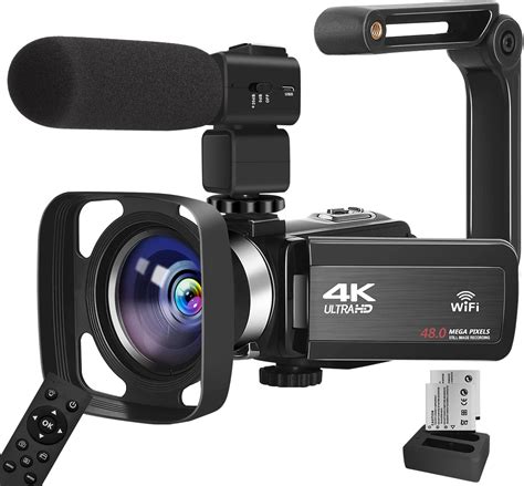 Video Camera 4K Camcorder 48MP Video Camera with Microphone 16× Digital ...