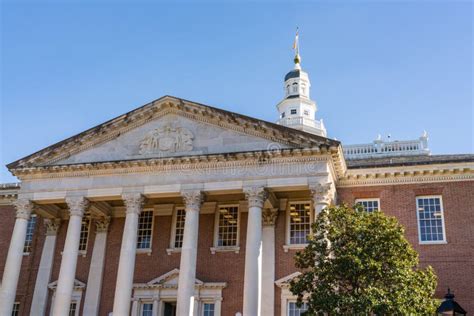 Maryland State Capital Building Stock Photo - Image of capital, blue ...