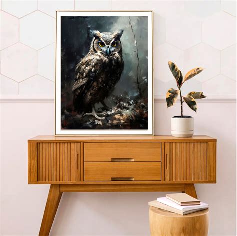 Dark Owl Oil Painting Inspired Instant Download Gothic Victorian ...