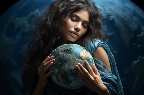 Premium Photo Woman Holding Earth Planet In Her Hands