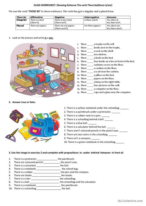 there be worksheet: English ESL worksheets pdf & doc