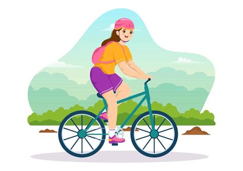 Mountain Biking Illustration With Cycling Down The Mountains For Sports