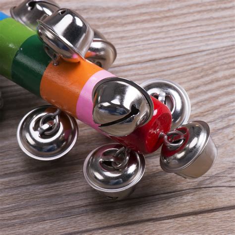 1 шт. детская деревянная погремушка Радужный цвет ручной Колокольчик ...