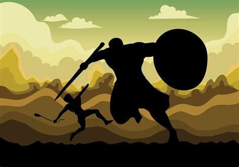 David And Goliath Vector Background 150988 Vector Art At Vecteezy