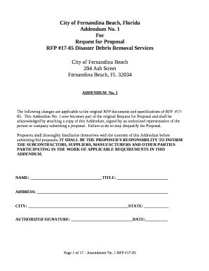 Rfp Debris Removal July 2019 Doc Template PdfFiller