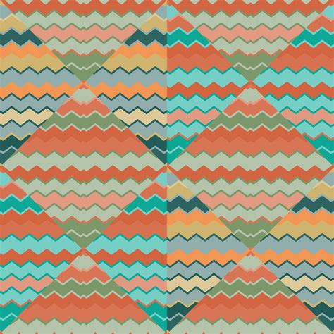 Creative Zig Zag Wave Seamless Pattern Hand Drawn Lines Mosaic