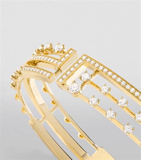 Marli New York Large Yellow Gold And Diamond Avenues Bangle Harrods Us