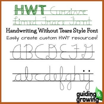 HWT Cursive Lined Trace Font Handwriting Without Tears Style TPT