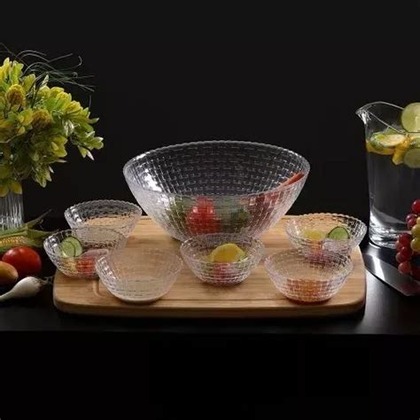 Ensaladera En Vidrio Con Bowls Set X Piezas