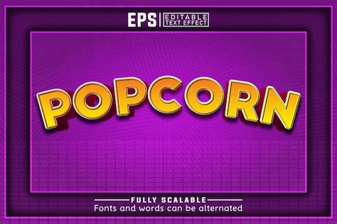 Premium Vector Popcorn 3d Editable Text Effect