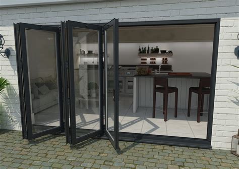 Mm Grey Aluminium Bifold Doors Left At Vivid Doors