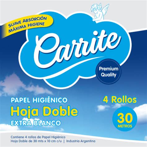 Papel Higiénico Doble Hoja 30m X 4 Rollos Carrite Group S A