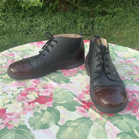 Finn Comfort Germany Leather Oxford-Style Boots Size... - Depop