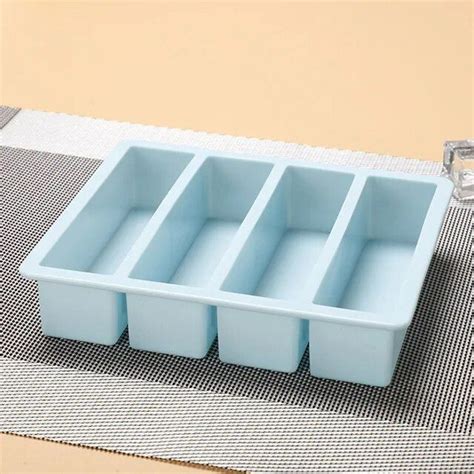 Cube à glace géant en silicone à longue bande 4 grilles plateau carré