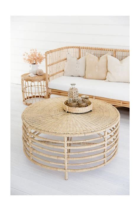 Intan Rattan Round Coffee Table 100cm Haus Of Rattan