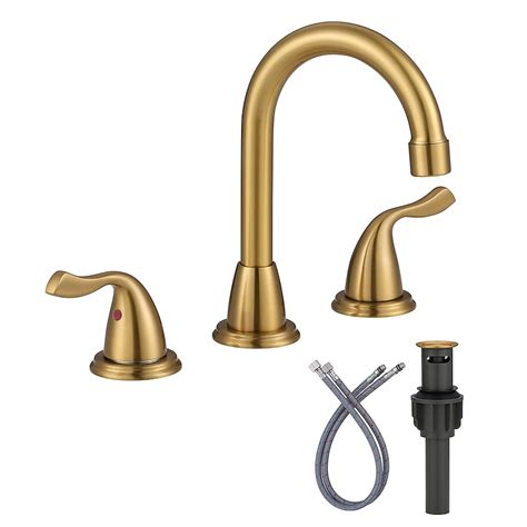 Wowow Gold Widespread 2 Handle Bathroom Sink Faucet With Drain 994350g Lw At