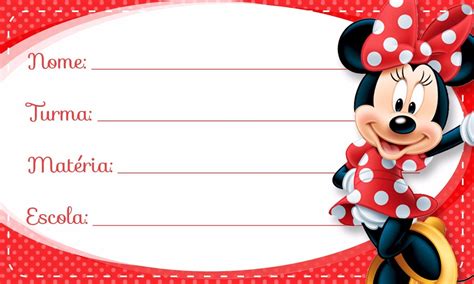 Etiquetas Escolar Personalizada Minnie R 1999 Em Mercado Livre