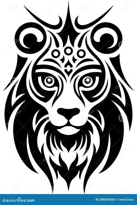 Lion tattoo stock vector. Illustration of decoration - 286810604