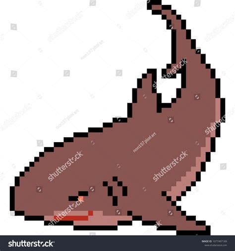 Vector Pixel Art Shark Isolated Cartoon Stock Vector (Royalty Free ...