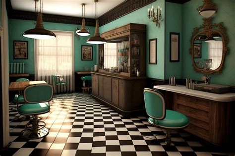 Premium Photo | Vintage hair salon interior design