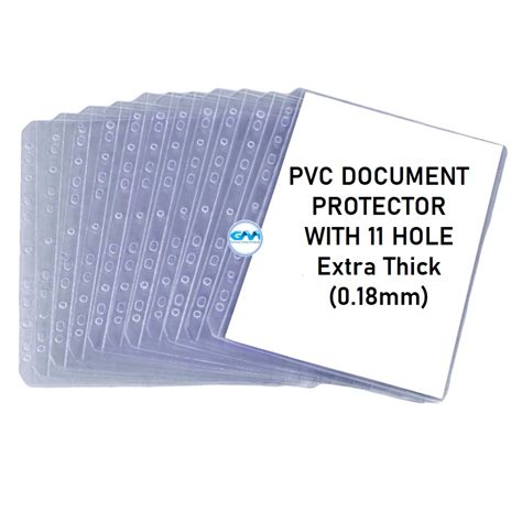 A Pvc Document Protector With Holes Extra Thick Mm Sheet