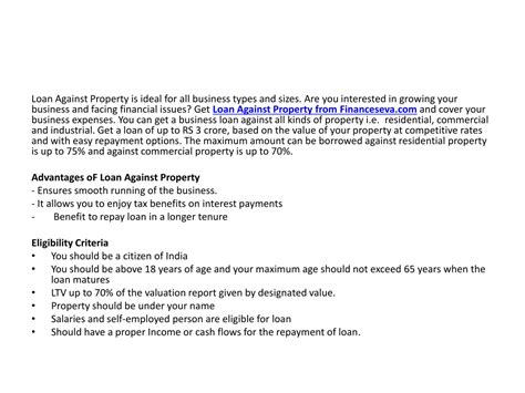 Ppt Loan Against Property Powerpoint Presentation Free Download Id