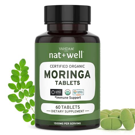 Buy Nat Well Moringa S 60 Veg S 1500mg Per Serving USDA 100