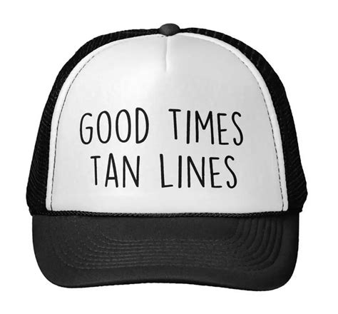 Good Times Tan Lines Letters Print Baseball Cap Trucker Hat For Women