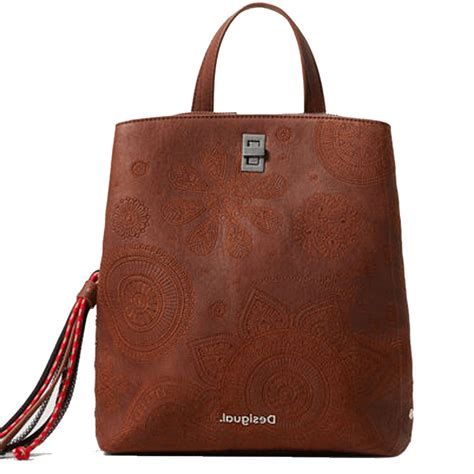 Desigual Sumy Mini Sac Dos Deja Vu Simili Cuir Camel