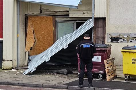 CCTV Captures Men Getting In And Out Of Van After Shop Ram Raid