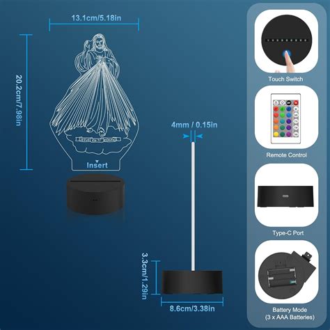 Attivolife Luz nocturna de ilusión 3D de Jesús lámpara óptica LED