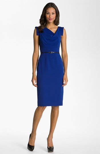 Black Halo Jackie Belted Stretch Gabardine Sheath Dress Nordstrom