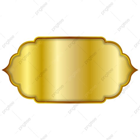 Luxury Golden Arabic Islamic Frame Transparent Background Gold Text Box