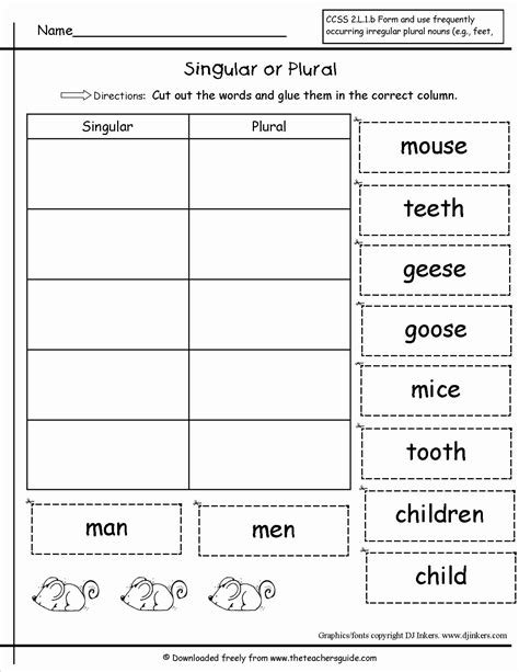 Plural And Singular Nouns Worksheets