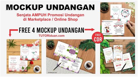 Free 4 Desain Mockup Undangan Cdr Siap Edit Coreldraw Tutorial Free