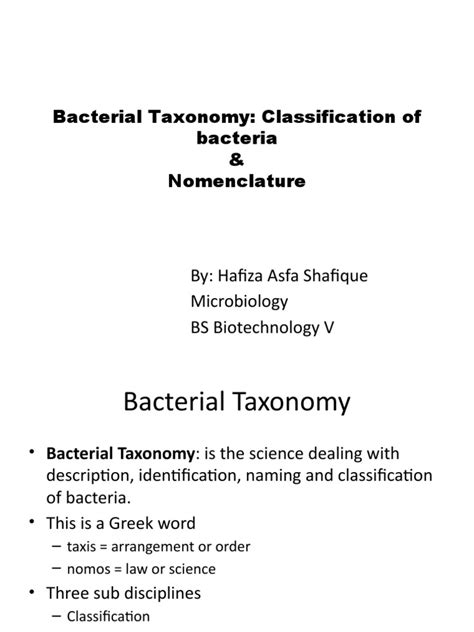 Bacterial Taxonomy: Classification of Bacteria & Nomenclature | PDF ...